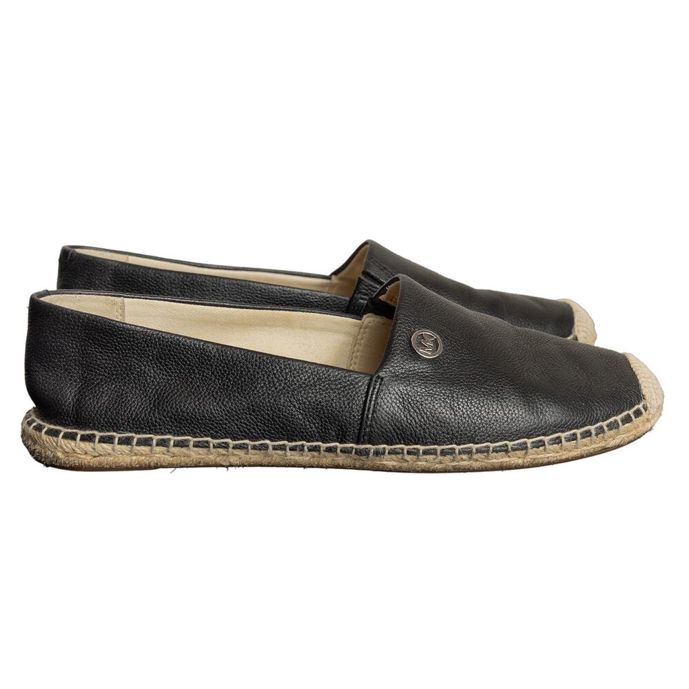 Women's Designer Michael Kors Kendrick Leather Slip-On Flats Black -Size 10 -EUC